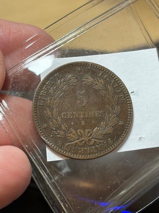 Cinq 5 centimes 1872 francia france SC- republique