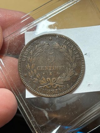 Cinq 5 centimes 1872 francia france SC- republique