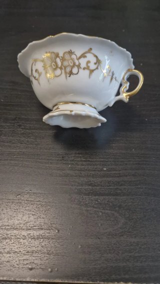 Vista Alegre Taza Porcelana Azul Dourada
