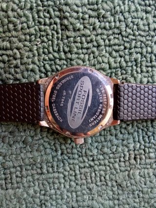 Orologio Fossil Gomma Nero e argento