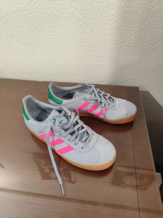 Adidas Gazelle Gris/Rosa/Verde