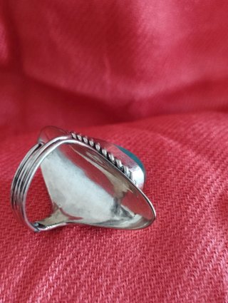 Anillo Alpaca Ajustable Piedra Natural Verde