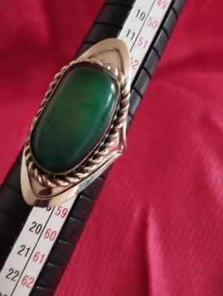 Anillo Alpaca Ajustable Piedra Natural Verde
