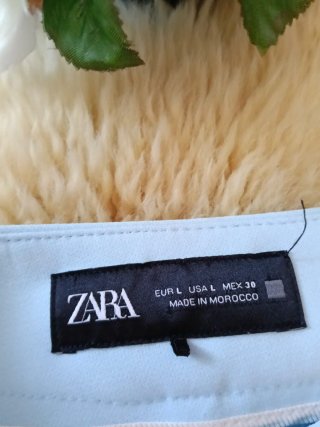Pantalón Zara Azul Claro Pinzas