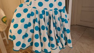 Traje Flamenca Lunares Azul y Blanco