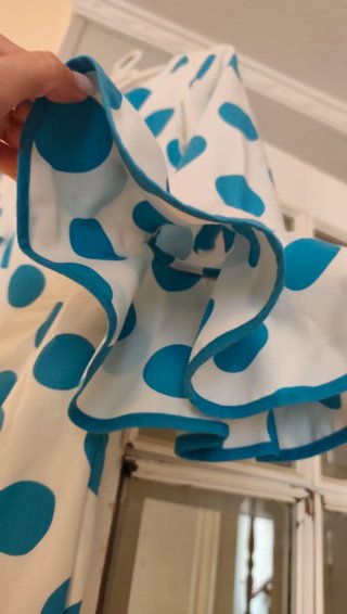 Traje Flamenca Lunares Azul y Blanco