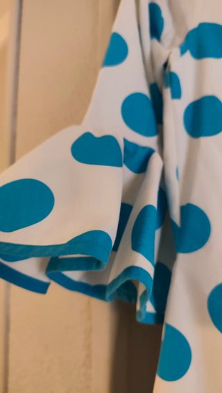 Traje Flamenca Lunares Azul y Blanco