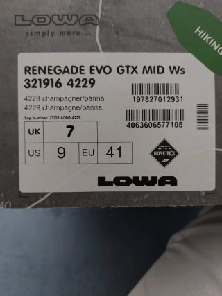 Botas Lowa Renegade Evo GTX MID Ws Talla 41