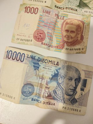 Lira Italiana - 3 Banconote (5000, 1000, 10000)