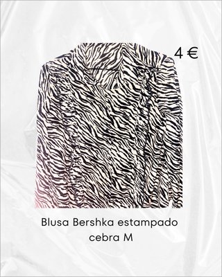 Blusa Bershka estampado cebra M