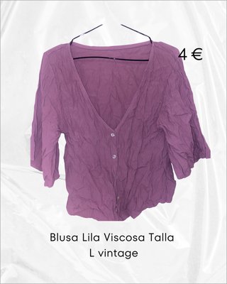 Blusa Lila Viscosa Talla L vintage