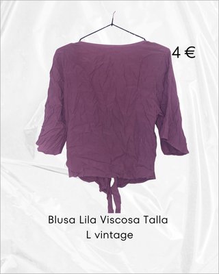 Blusa Lila Viscosa Talla L vintage