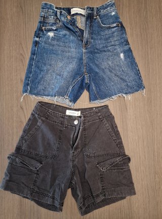 Pack 2 Pantalones cortos vaqueros y cargo