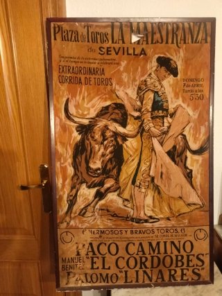 Cartel Tela Corrida de Toros Sevilla