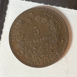 Cinq 5 centimes 1897 francia france SC S/C ESCASA