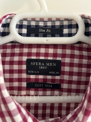 Camisa Sfera cuadros roja y blanca