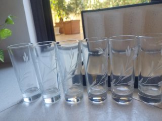 Set 6 Bicchieri Cristallo Incisi