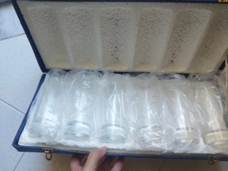 Set 6 Bicchieri Cristallo Incisi