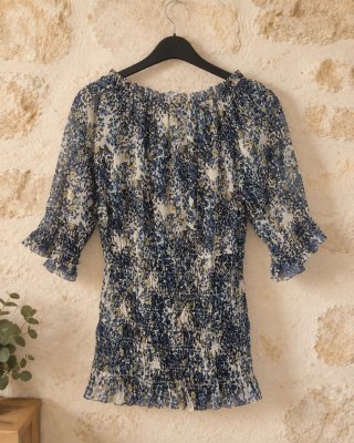 Blusa Trucco floral azul talla S