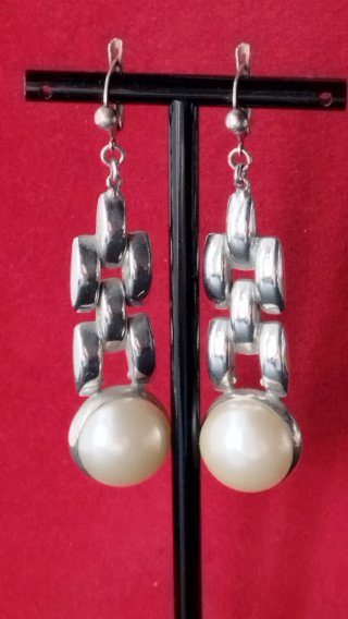 Pendientes vintage perla