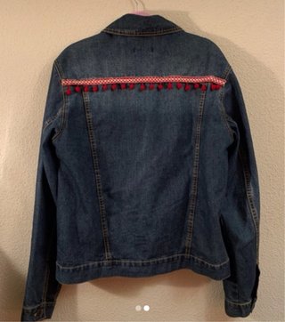 Cazadora vaquera M con detalle rojo