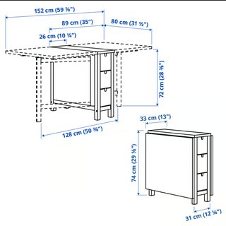 Mesa plegable IKEA NORDEN abedul 6 cajones