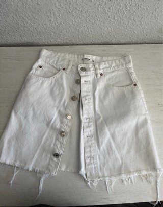 Falda vaquera blanca Pull&Bear