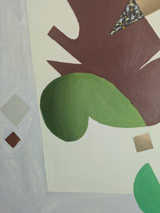 Cuadro abstracto moderno pintado a mano grande