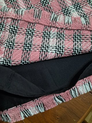 Falda de cuadros rosa