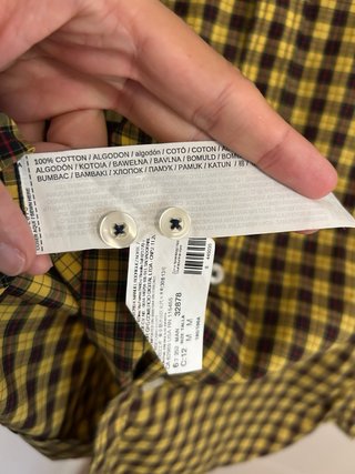 Camisa Mango cuadros amarillos