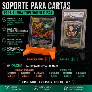 Soporte Expositor Cartas Pokémon Toploader y PSA