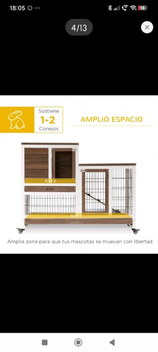 Jaula conejera madera y metal