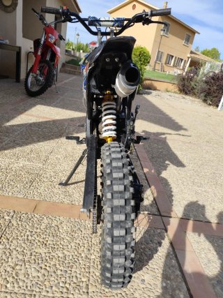 Pit Bike 125cc Motocross Negra y Azul