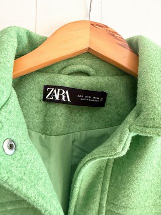 ZARA Chaqueta Camisera Verde Talla S