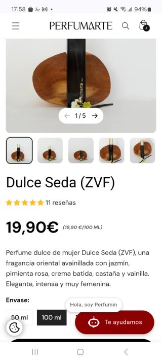 Perfume Dulce Seda 100ml PERFUMARTE