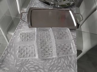 Set Antipasti Vassoio Vetro e Metallo