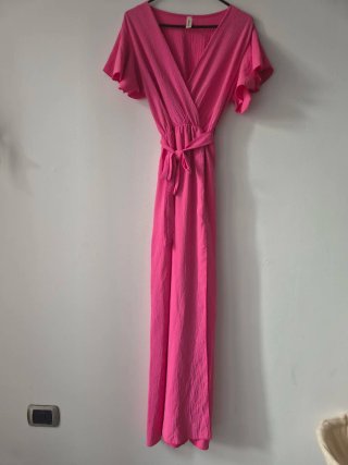 Abito lungo rosa taglia unica