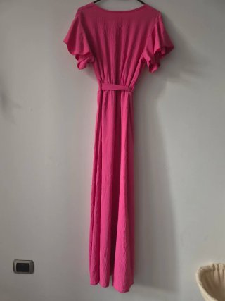 Abito lungo rosa taglia unica