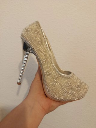 Zapatos de fiesta plateados talla 38