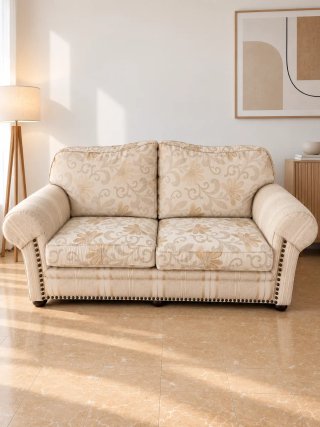 Maravilloso Sofá vintage beige y blanco