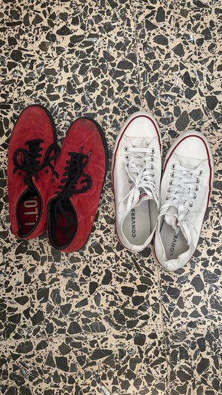 Converse All Star Blancas y Rojas Originales