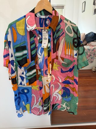 Camisa Zara Estampada Talla xs s