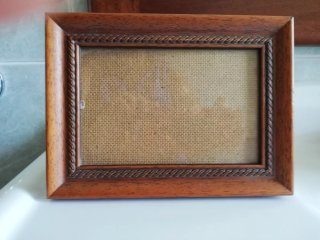 Portafoto in legno con cornice decorata