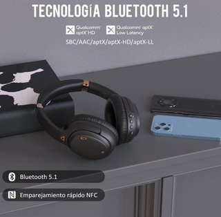 Ankbit E600Pro - Auriculares Bluetooth Apt-X ANC