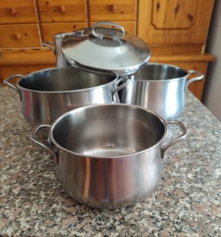 Set 4 Pentole Acciaio Inox Frabosk Made in Italy