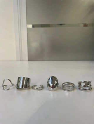 Lotto anelli statement colore argento