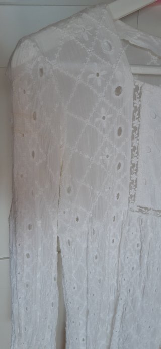 Vestido blanco bordado talla 13-14 / S
