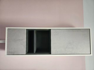 Mueble TV gris y blanco