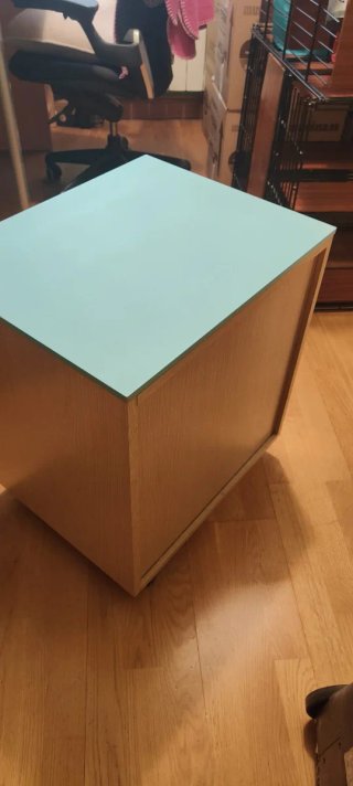 Cajonera Mesita Madera y Azul
