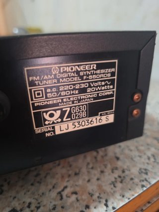 Sintonizador PIONEER F-550RDS Negro